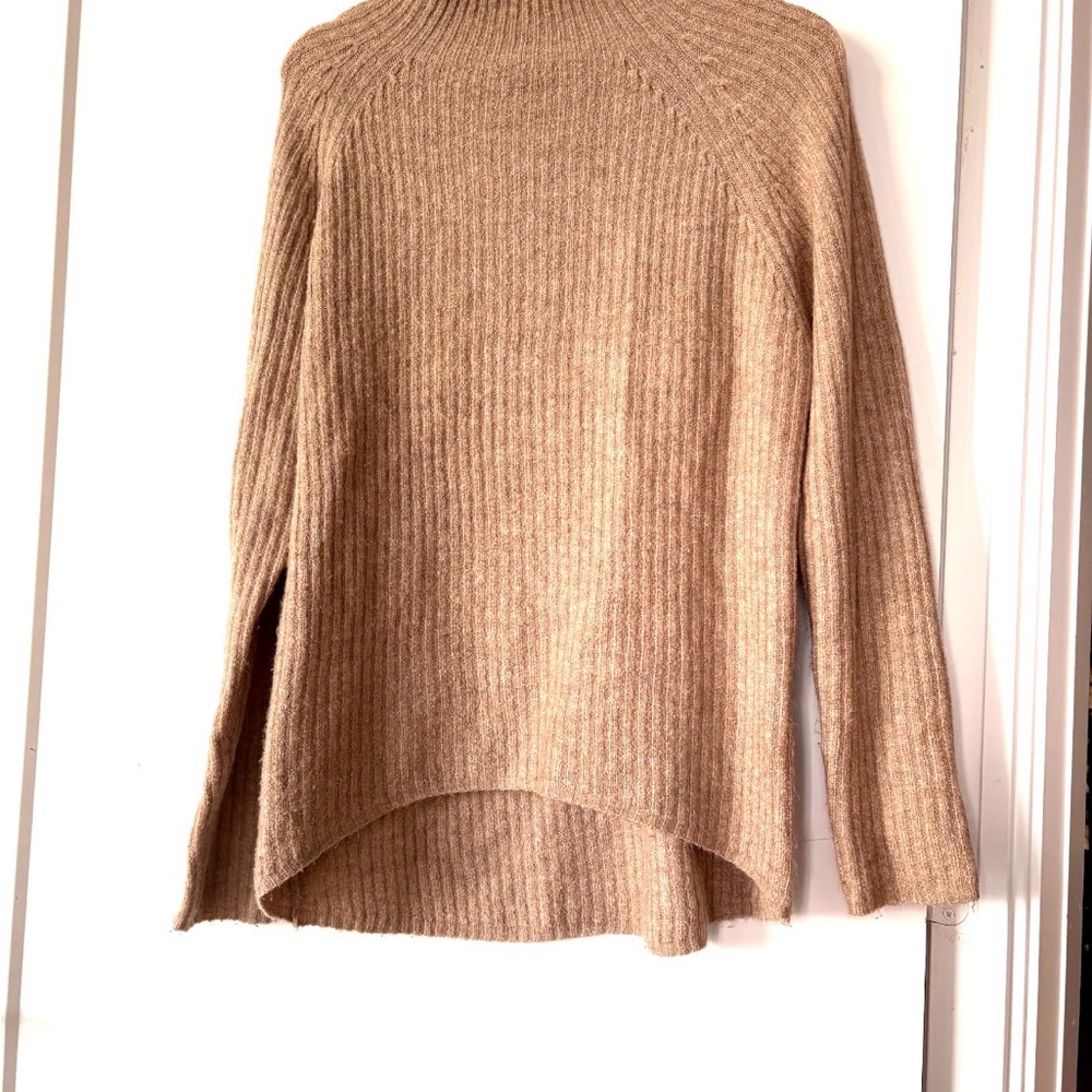 Women's Ribbed Tan Sweater - Picture 3 of 5